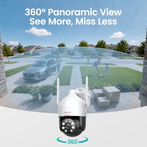 DEKCO 2K Outdoor WiFi Security Camera, Plug-in Pan-Tilt Dome, 2-Cam-Kit - Image 4