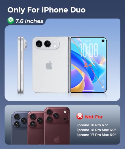 FNTCASE for iPhone Duo Case with 360 Spin Magnetic Stand Clear - Image 3