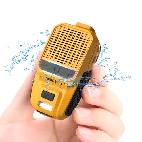 INFURTURE Clip on Bluetooth Speaker Wearable Waterproof Speaker with Mic