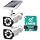WALI Solar Powered Fake Camera with Motion Sensor Floodlight, 2 Pack, White