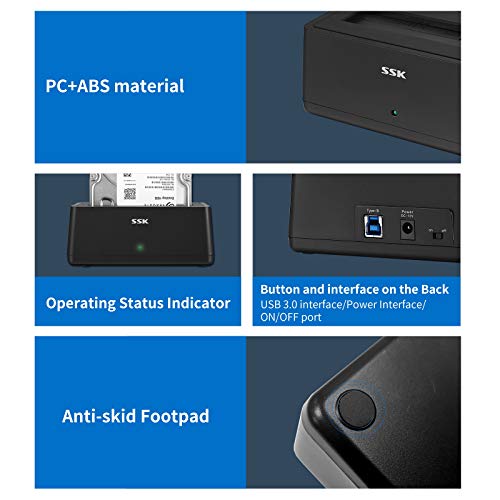 SSK USB 3.0 to SATA Hard Drive Docking Station Adapter for 2.5/3.5" HDD SSD