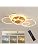Modern LED Ceiling Light 106W Dimmable LED Acrylic Ceiling Lamp with Remote Control 6 Rings Flush Mount Ceiling Light Gold Ceiling Chandelier for Living Room Dining Room Bedroom Kitchen (5+1G01)