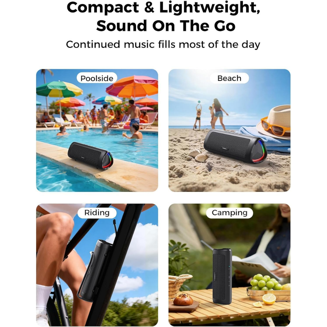 Bluetooth Speaker, 20W HD Sound, Portable Wireless, IPX5 Waterproof, Up To 24H Playtime, TWS Pairing - Image 7