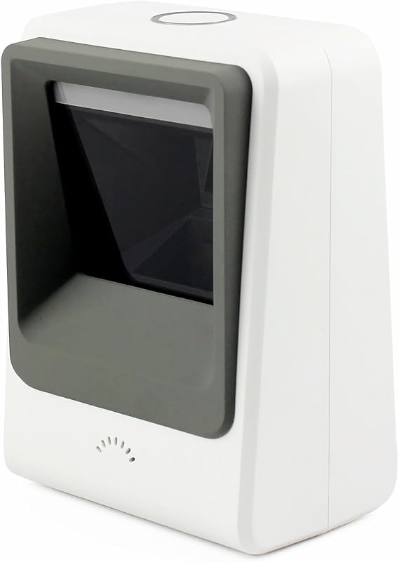 ALACRIX SD51 Handsfree Omnidirectional Desktop Barcode Scanner with USB Cable, 1D 2D QR Image Sensing, Plug and Play Barcode Reader for Warehouse Supermarket Retail Store, White
