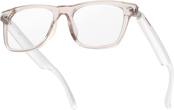 Smart Glasses for Men & Women, Built-in Mic & Speakers Bluetooth Audio Glasses, Blue Light Filter & Polarized UV 400 Protection Lenses Open-Ear Bluetooth Glasses for Android iOS, Pink