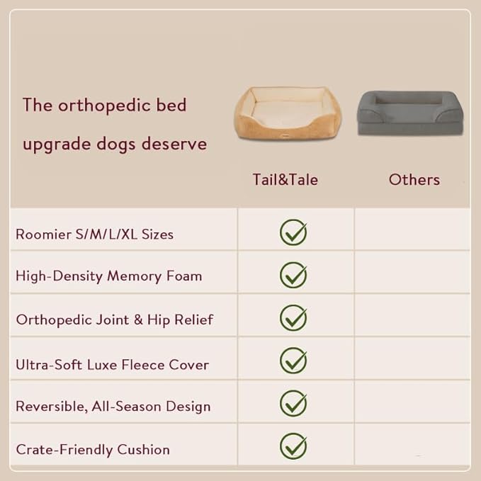 Self-Warming Orthopedic Dog Bed for Small Dogs & Puppies - Memory Foam for Joint Pain & Arthritis, Pet Bed w/Washable Removable Cover & Waterproof Liner, Dog Couch w/Raised Bolster & Non-Slip Base