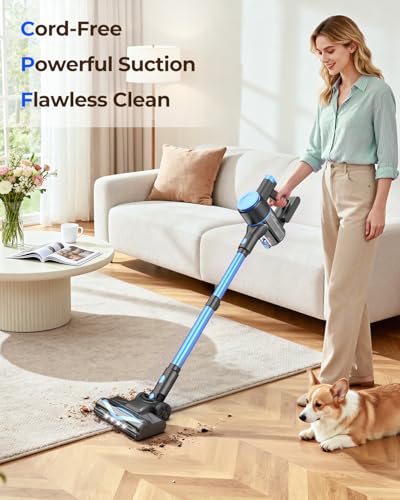 N8 Cordless Vacuum Cleaner,Lightweight Stick Vacuum with Powerful Suction,2200mAh Battery,40 Mins Runtime,Self-Standing, Rechargeable Vacuum Cleaners for Home Hardwood Floor Carpet - Image 3