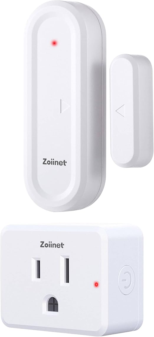 Zoiinet Door Sensor Outlet, Wireless Mini Contact Window Sensor, 15A/1500W