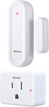 Zoiinet Door Sensor Outlet, Wireless Mini Contact Window Sensor, 15A/1500W