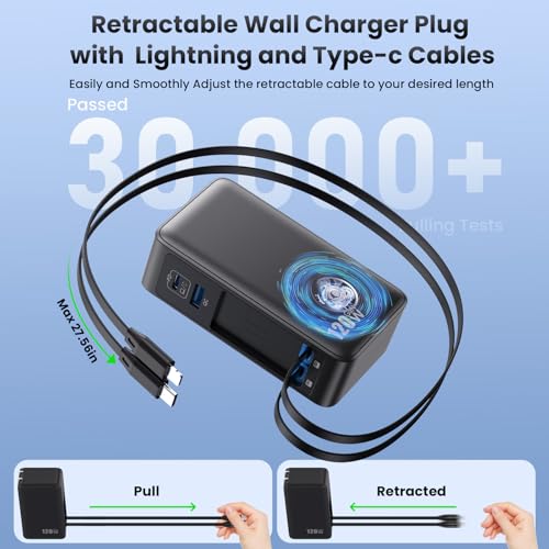 USB C Charger Block 120W with Built-in 2 Retractable | Charging & Powe - Image 4