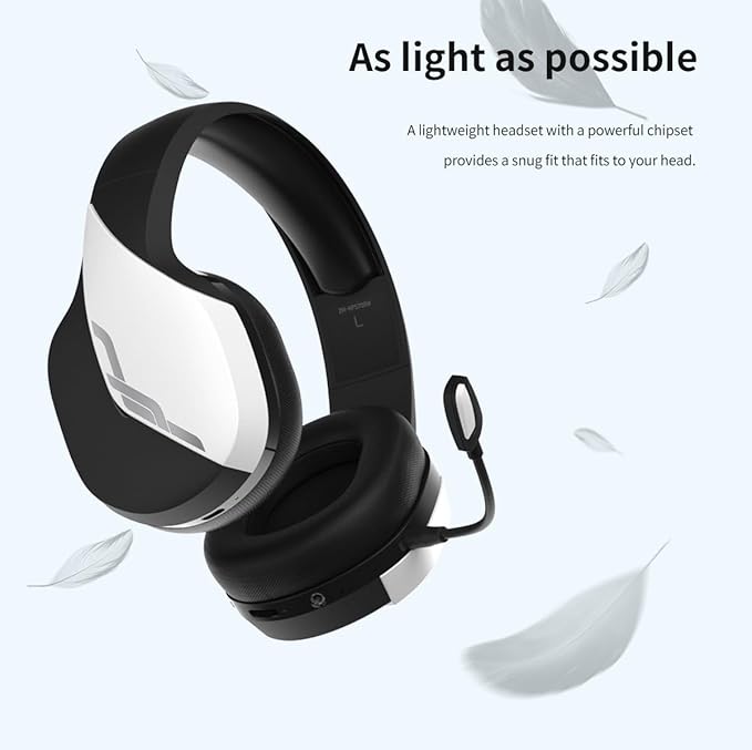 Zalman HPS700 Archer, Wireless Headset with Gaming, Music, Live Sound Modes, LED Indicator, Detachable Microphone, USB-C to A Charging Cable (White)…