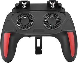Mobile Game Controller Ergonomic Handle Dual Cooling Fans Mobile Phone Game Controller Gamepad Fast Heat Dissipation No Noise Suitable for 4.7-6.5inch phones(5000mah)