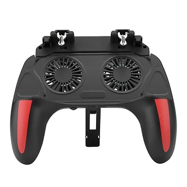 Mobile Game Controller Ergonomic Handle Dual Cooling Fans Mobile Phone Game Controller Gamepad Fast Heat Dissipation No Noise Suitable for 4.7-6.5inch phones(5000mah)
