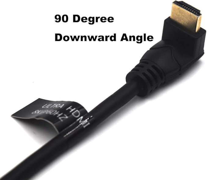 2 Feet 48Gbps HDMI 8K@60Hz Extension Ultra HD Cable, Straight Female to Down Angle Male HDMI 2.1 Extender High Speed Shield Cord for Xbox TV PS4 PS5 Switch, Support 4K@120Hz, 3D Dynamic HDR
