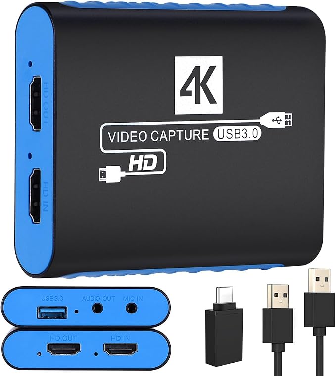 USB3.0 Capture Card for Streaming,YUY2 1080P 60FPS for Switch/PS5/Xbox/DSLR