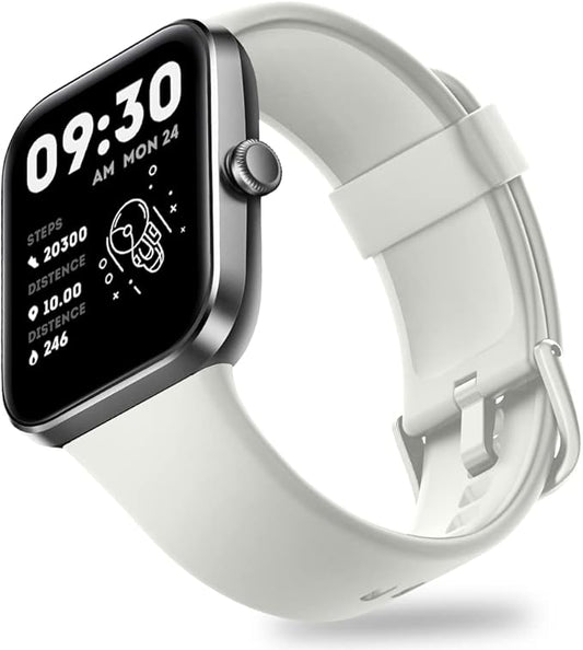 OCTANDRA Go VeryFit 1.69" Smart Watch - Heart Rate Blood Oxygen Saturation Sleep Monitor - Step Counter Pedometer - 5ATM Exercise Activity Fitness Tracker Watches for Men Women (ID207) (Black & White)