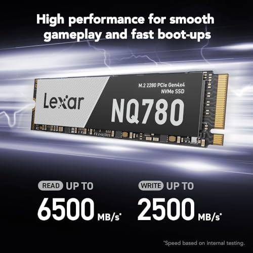 Lexar 1TB NQ780 Internal NVMe SSD, 6500/2500 MB/s, M.2 2280, PCIe Gen 4x4