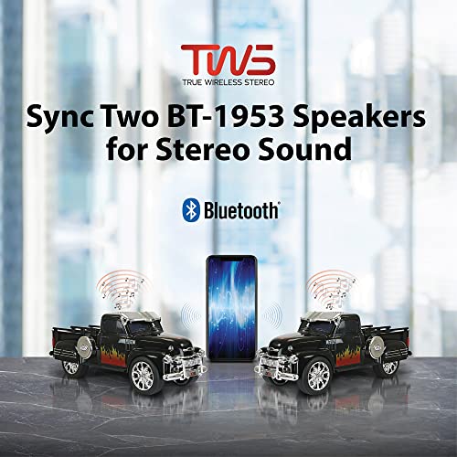 QFX BT-1953 Rechargable Portable Bluetooth Speaker with FM Radio, Black