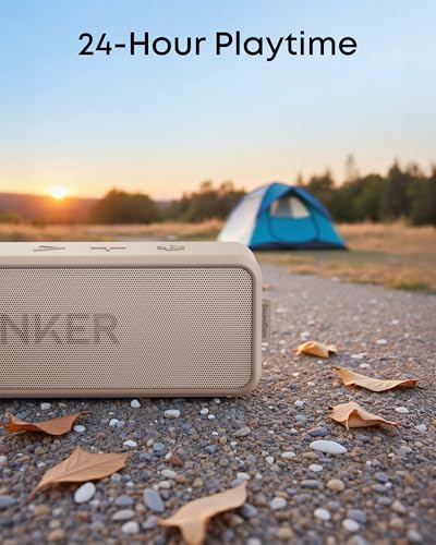 Anker soundcore 2 Portable Bluetooth Speaker, 24-Hour Playtime, IPX7