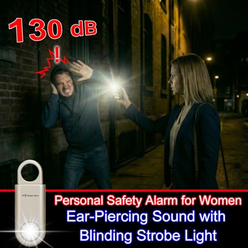 130db Personal Safety Alarm with Ultra Bright Strobe Light. Aqua