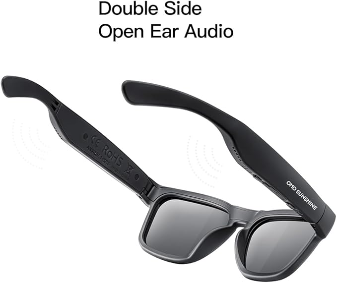 OhO sunshine, Polarized Sunglasses with Bluetooth Speaker, Open Ear Audio, Athletic/Outdoor UV Protection and Voice Control