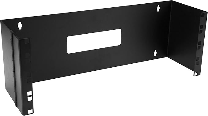 StarTech.com 4U Hinged Wall Mount Patch Panel Bracket - 6 inch Deep - 19" Patch Panel Swing Rack for Shallow Network Equipment- 33lbs (WALLMOUNTH4)
