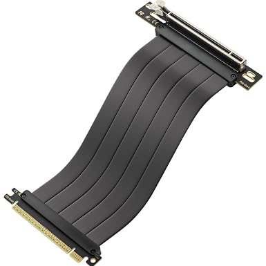 OwlTree Pcie 4.0 Riser Cable, PCIe 4.0 x16 High Speed Flexible Extension 90 Degree Adapter Compatible with 4090 4080 4070 3090 and Pcie 3.0 System 200mm/7.8inch