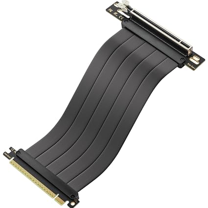 OwlTree Pcie 4.0 Riser Cable, PCIe 4.0 x16 High Speed Flexible Extension 90 Degree Adapter Compatible with 4090 4080 4070 3090 and Pcie 3.0 System 200mm/7.8inch