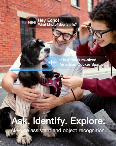 AI Smart Glasses with Camera, 4K POV Recording, Transparent Lens