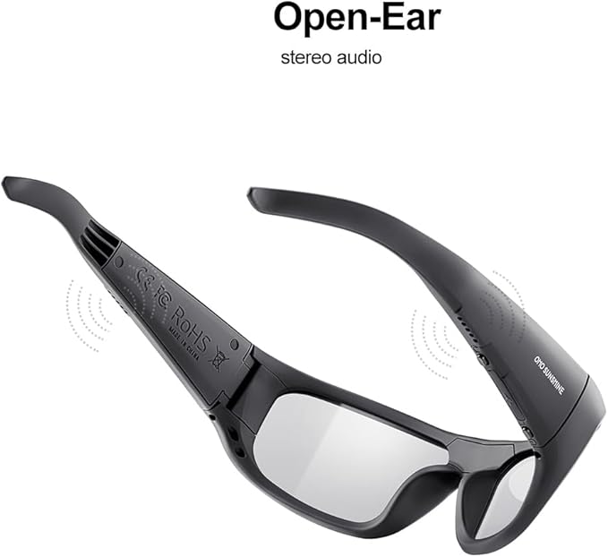 OhO sunshine Smart Glasses, Polarized Sunglasses with Bluetooth Speaker, Athletic/Outdoor UV Protection and Voice Control