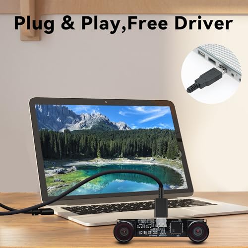 Magnolia 3D Stereo USB Camera, 4MP Lightburn Webcam 1080P 60FPS