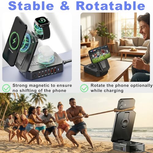 250W Foldable Wireless Charging Station for Multiple Devices Apple,