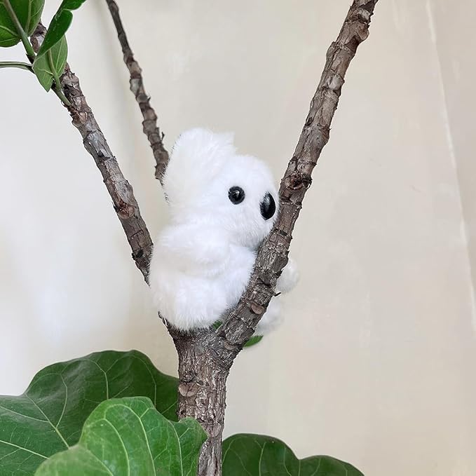 SGVAHY Furry Case for AirPods 4, Funny Cute 3D Cartoon Plush Design Koala White Soft Warm Fluffy Cover Keychain Anti-Fall Protective Case Women Girls
