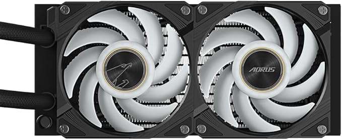 GIGABYTE AORUS WATERFORCE X II 240 AIO Liquid CPU Cooler- 2x120mm ARGB Fans, Full-Color LCD, Magnetic Interlocking Mechanism, Daisy-Chain, Intel LGA 1851 and AMD AM5 Compatible, 6 Year Warranty
