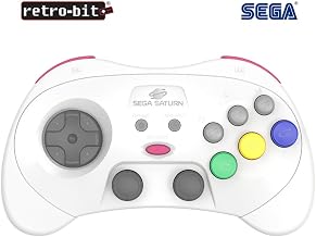 Retro-Bit SEGA Saturn® PRO - 2.4GHz Wireless Controller - (White) - Image 1