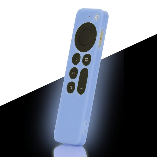 LEFXMOPHY Cover Replacement for Apple Remote Case New 4K TV 2021-2024 Series 6 Generation / 6th Gen Control, Siri 2nd Silicone Skin Glowing in Dark with Lanyard-Glow Blue