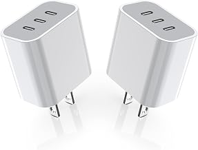 iPhone 16/17 Charger Block,USB C Charger [2 Pack] 35W 3-Port Wall Cube Fast Type C Charging Block PD Power Adapter for iPhone 17/17 Pro Max/16/16Pro/15/15Pro/14 Pro Max/13/12/11, iPad,Galaxy,Pixel 4/3