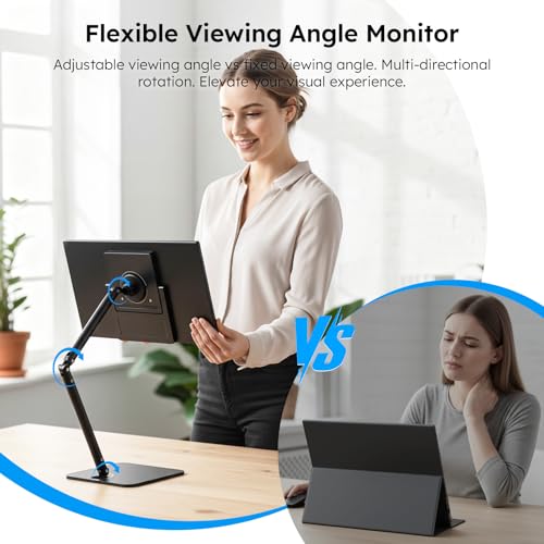 Dopesplay Portable Monitor, 15.6" FHD 1080P IPS Travel Monitor for Laptop, Foldable Magnetic Stand & Carry Case Included, USB-C Screen Extender for Laptop Mac PC Phone Xbox PS4/5 S