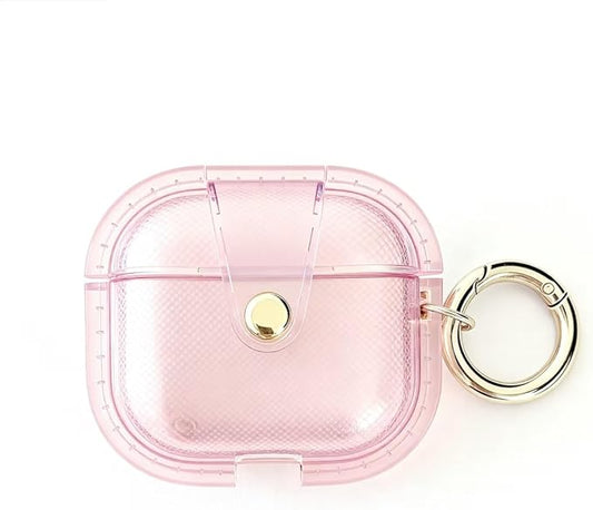 for AirPods Pro 3 Case 2025 with Lock Clear Cases,Soft TPU Cover for Airpods Pro 3rd Case for Air pod Pro 3 Cover with Keychain for Airpods Pro 3 Gen for Women Girls (Pink)