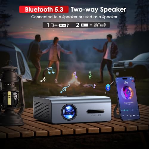 Projector with WiFi and Bluetooth, 4K Outdoor Movie Projector for Home
