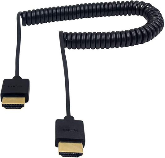 Duttek 4K HDMI Extender, Extreme Thin Male to Male Coiled Cable for 3D and 4K Ultra HD TV Stick, HDMI 2.0 Cord Extension Converter (2.5M/8.2FT)
