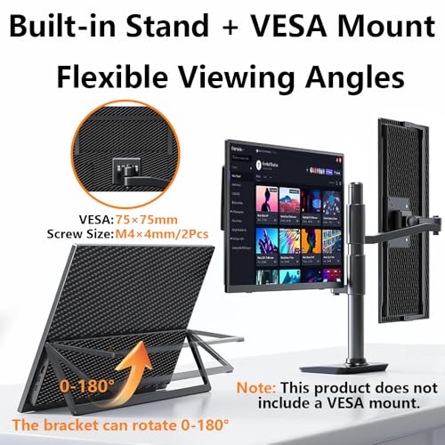16” 4K Portable Monitor, 3840×2400 IPS 16:10 Gaming Display