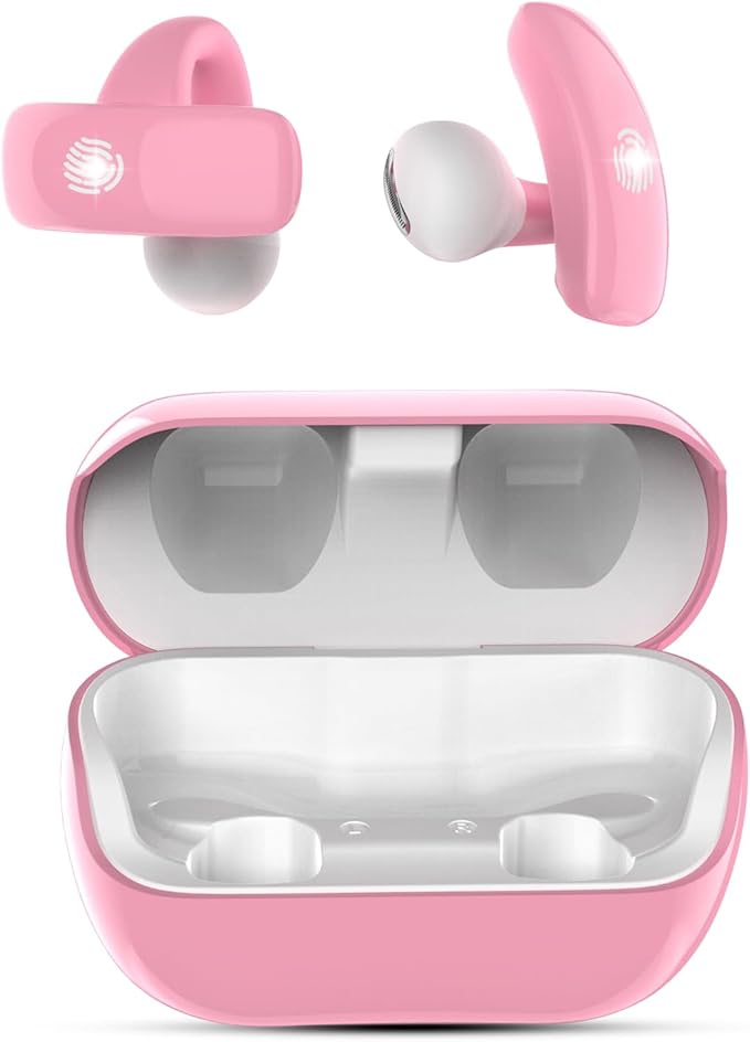 BANIGIPA Kids True Wireless Earbuds, 5g Super Light Comfortable Open Ear Bluetooth 5.4 Headphones w/Mic to Protect Hearing for Studying Music Clear Calling, Touch Control Ear Buds w/Charging Case