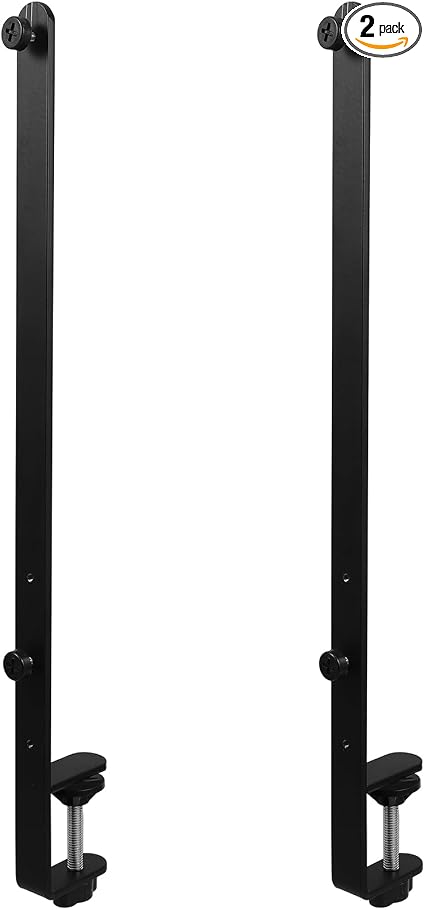 2Pcs Desk Clamp, Metal Pegboard Fixing Mount Extended Version, Black Desk Mount Bracket for Office Game Home Desktop Accessories Bracket