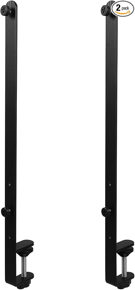 2Pcs Desk Clamp, Metal Pegboard Fixing Mount Extended Version, Black Desk Mount Bracket for Office Game Home Desktop Accessories Bracket