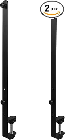 2Pcs Desk Clamp, Metal Pegboard Fixing Mount Extended Version, Black Desk Mount Bracket for Office Game Home Desktop Accessories Bracket