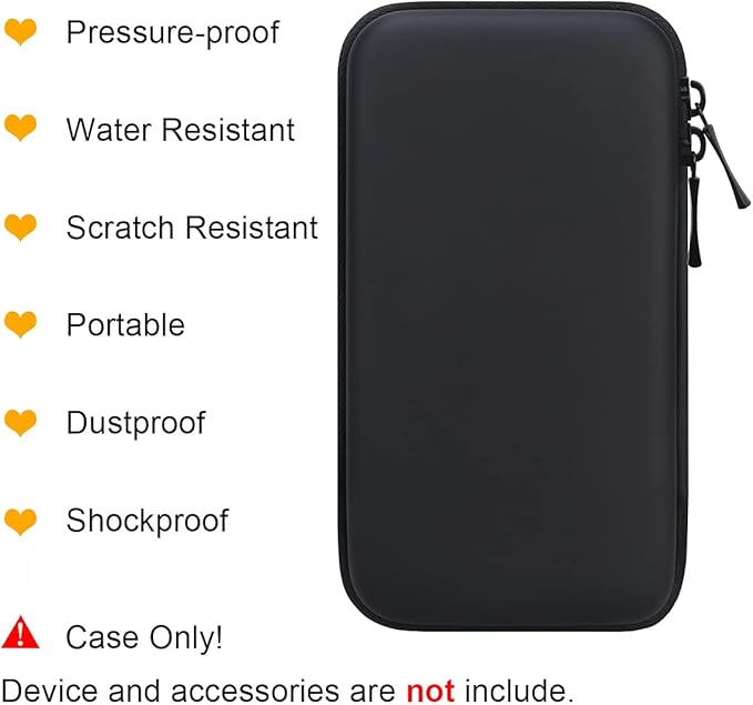BOVKE Hard Case for Roku Voice Remote Controller, Roku Streaming Stick+ / 4K, Roku Remote Case for Roku TV Steaming Stick 3820R/ 3821R/3941R, Extra Mesh Pocket for Adapters, Cables, Black+Black
