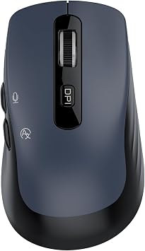 JOMAA Wireless Mouse with AI Voice Function, 2.4G and BT 5.0 Dual Mode, 7-Button, Rechargeable, 4 Adjustable DPI (1200-6400), Type-C Charging, 500mAh Battery, for Laptop, PC, Mac