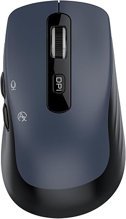 JOMAA Wireless Mouse with AI Voice Function, 2.4G and BT 5.0 Dual Mode, 7-Button, Rechargeable, 4 Adjustable DPI (1200-6400), Type-C Charging, 500mAh Battery, for Laptop, PC, Mac