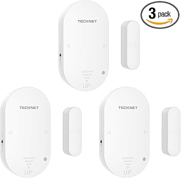 TECKNET Door Alarms for Kids Safety, Door Alarms When Opened, Two-Way Door and Window Alarm Door Alarm for Home Security, 2-in-1 Alarm & Chime, 3-Level Volume Control, Door Sensor Alarm (3 Pack)